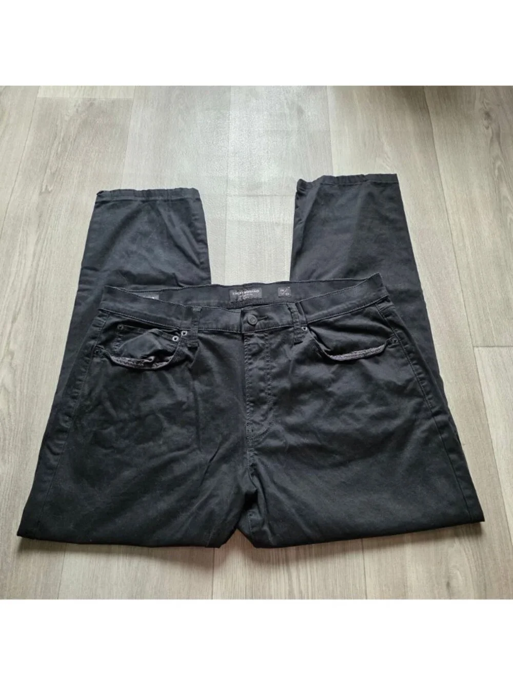 Lucky Brand 121 Slim Straight Mens Black Pants Size 38x32